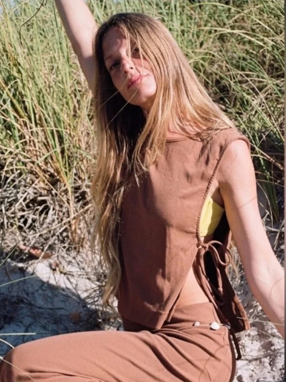 Free People Beach "Sinead" Side-Tie Muscle Tank Sz M
